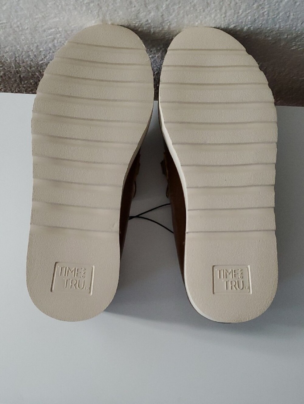 Time and Tru Tan Loafers with Gold Chain Accent - Picture 2 of 5